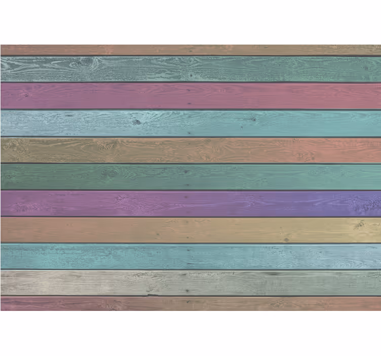 Rainbow Planks Dark Shades wood effect wall mural - TenStickers