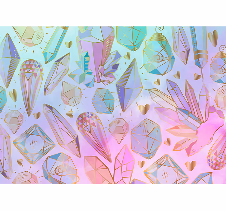Art wall mural geometric gemstones pattern - TenStickers