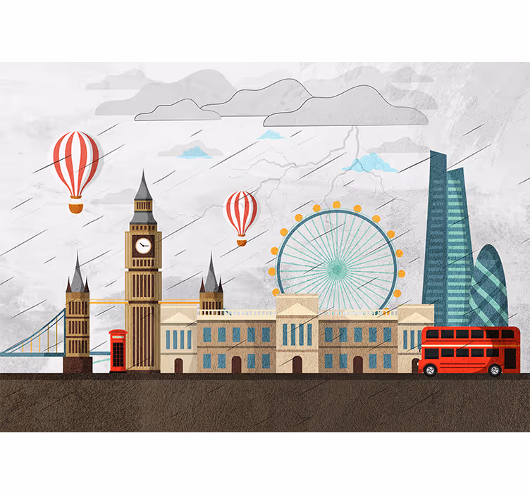 London wall mural london skyline experience - TenStickers