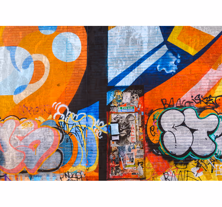 Urban wall mural vibrant city tags - TenStickers
