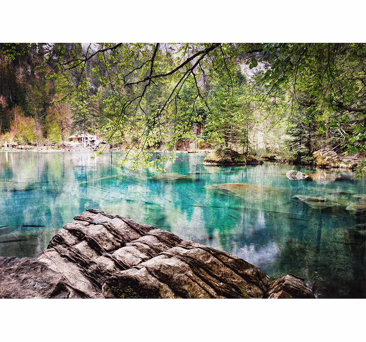 Landscape wall mural tranquil lake scene - TenStickers