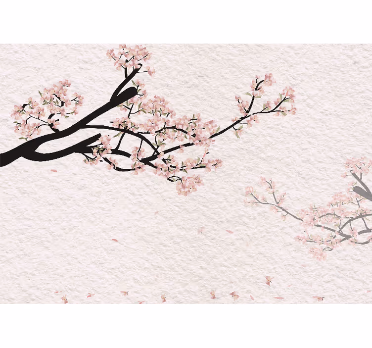 Fleur de Cerisier panoramic wall mural - TenStickers