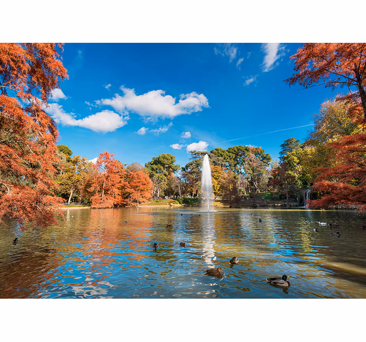 Fall Lake Landscape lake wall mural - TenStickers