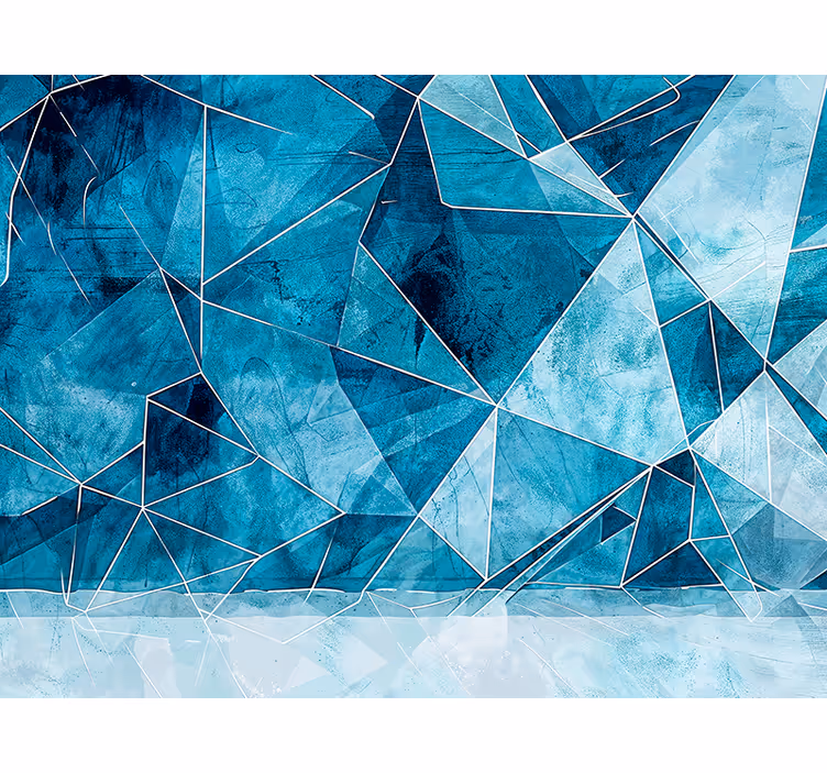 Fractured blue texture wall mural - TenStickers