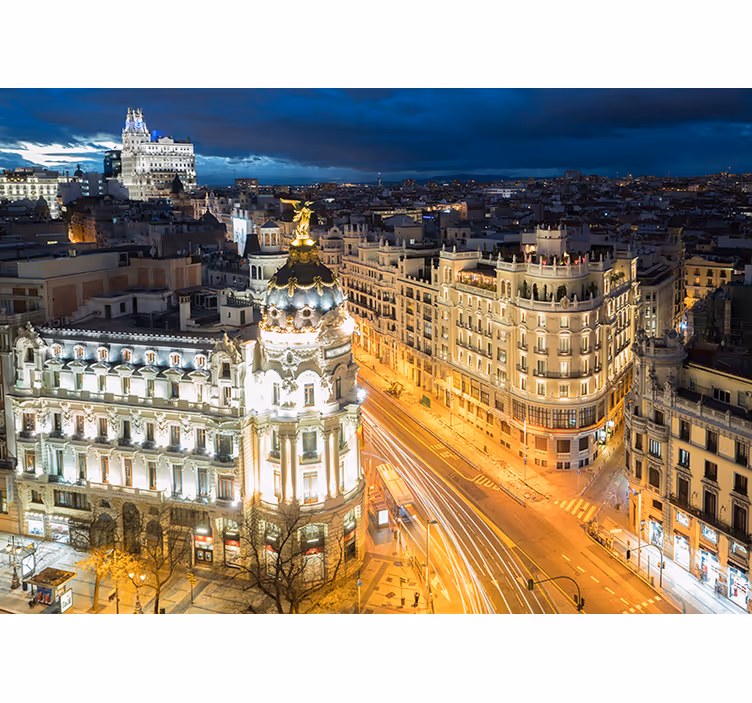 Madrid wall mural madrid nightscape - TenStickers