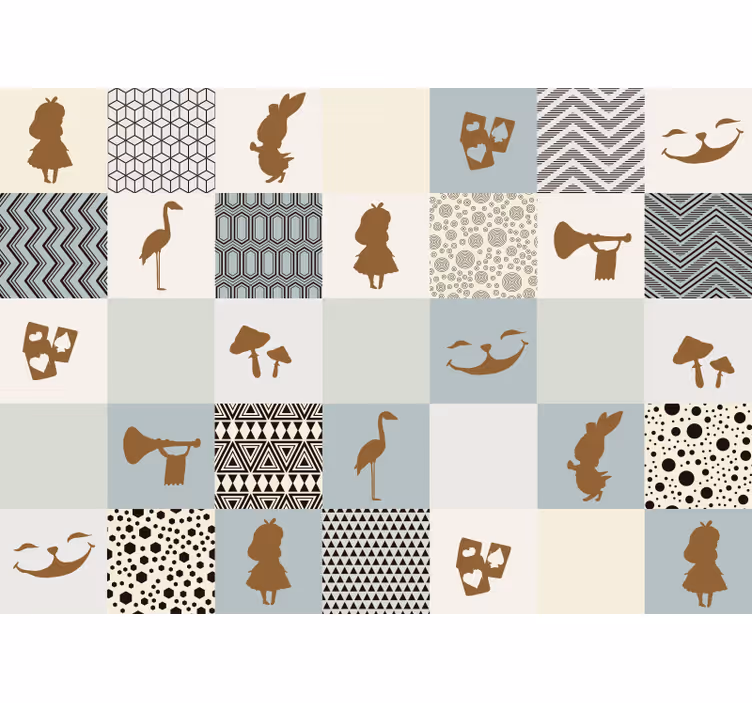 Tale Silhouette Collage kids wall mural - TenStickers