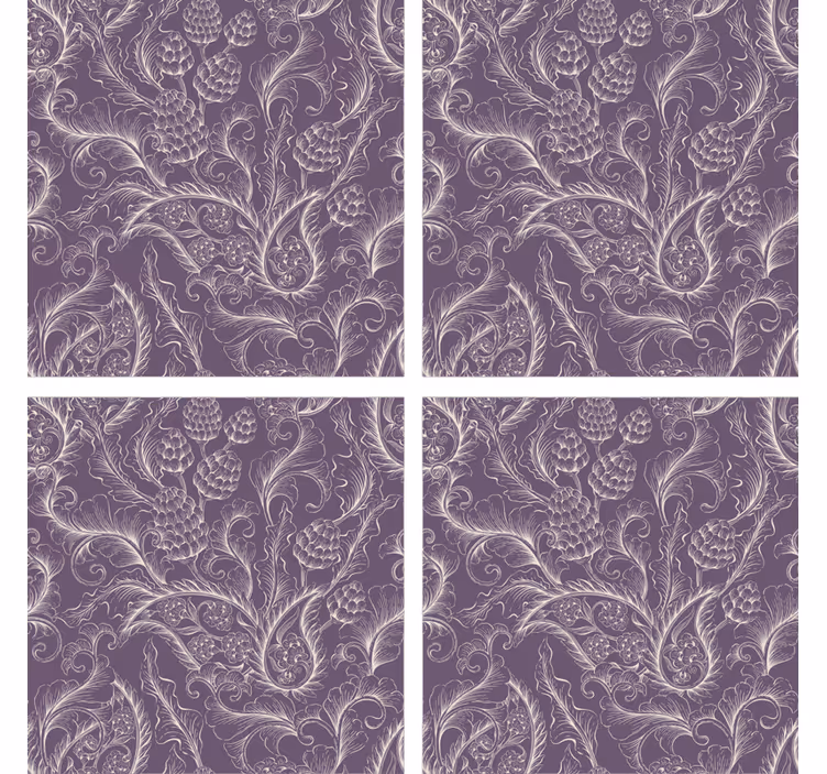 Delicate vintage floral paisley coaster - TenStickers
