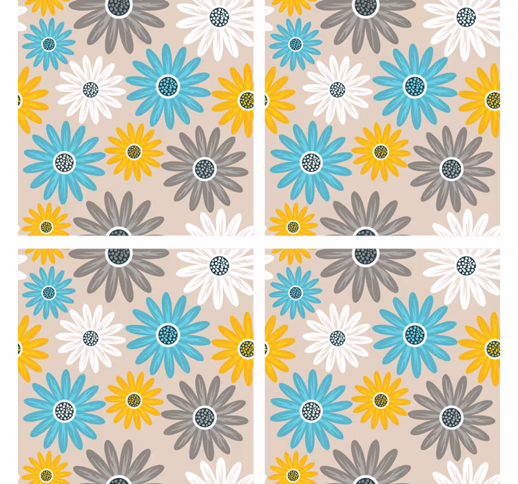 Colourful Daisies Coaster - TenStickers