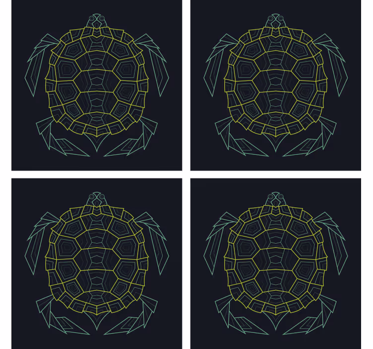 Abstract Geometric Turtle Coaster Set - TenStickers