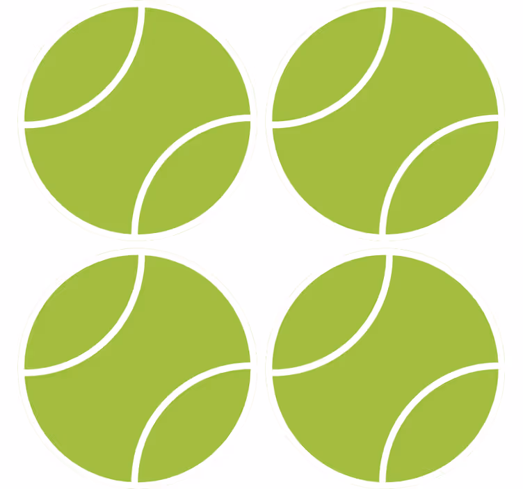 Geek coasters circular green tennis set - TenStickers