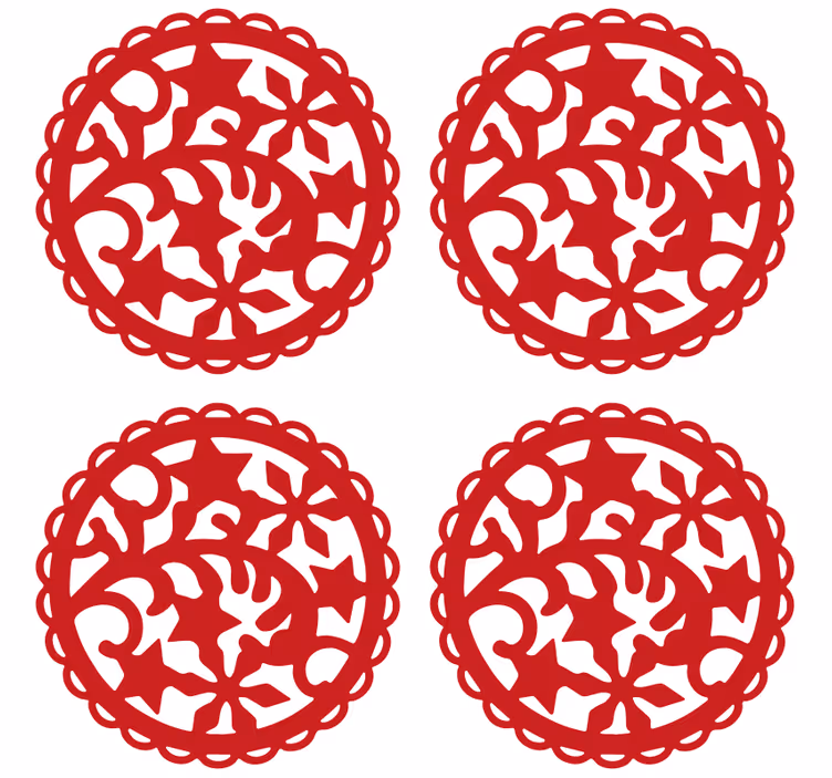 Christmas snowflake vintage coaster - TenStickers