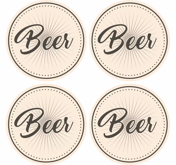 Vintage text beer vinyl mats - TenStickers