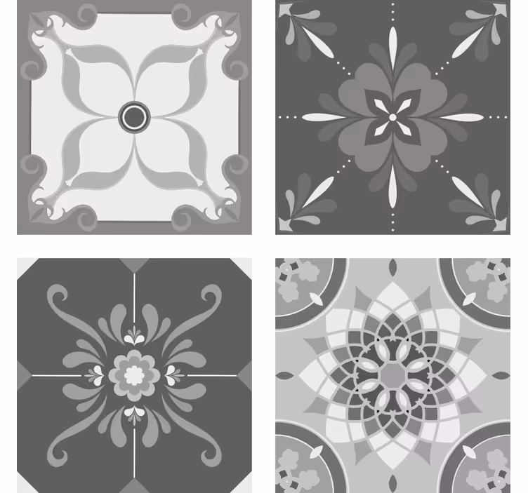Coasters with detailed grey design - TenStickers