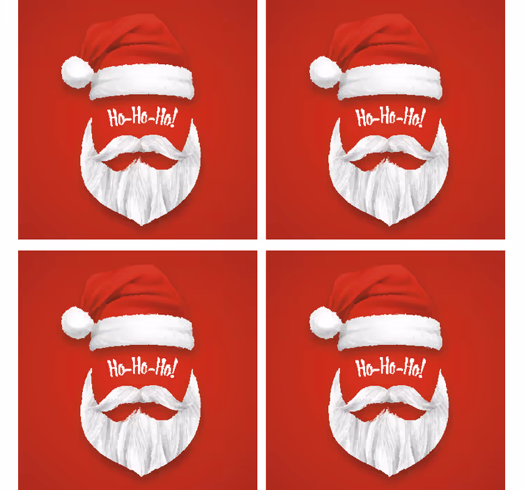 Christmas coaster with santa hat design - TenStickers