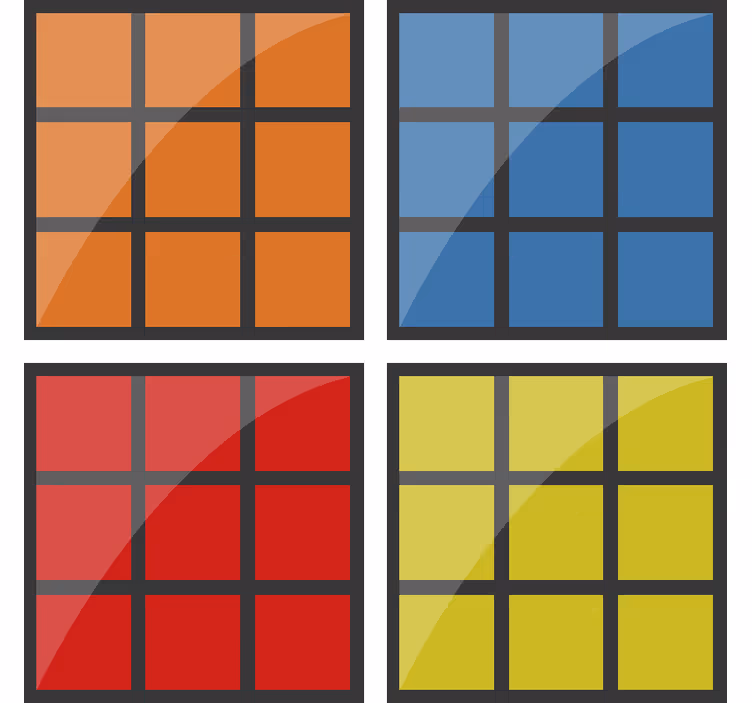 Rubik cube game pattern vintage coasters - TenStickers