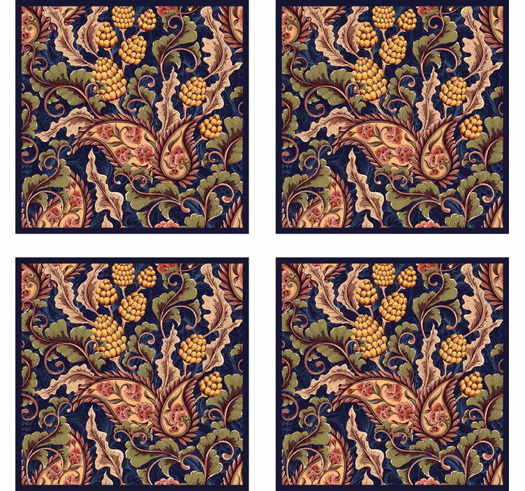 Coasters with elegant botanical design - TenStickers
