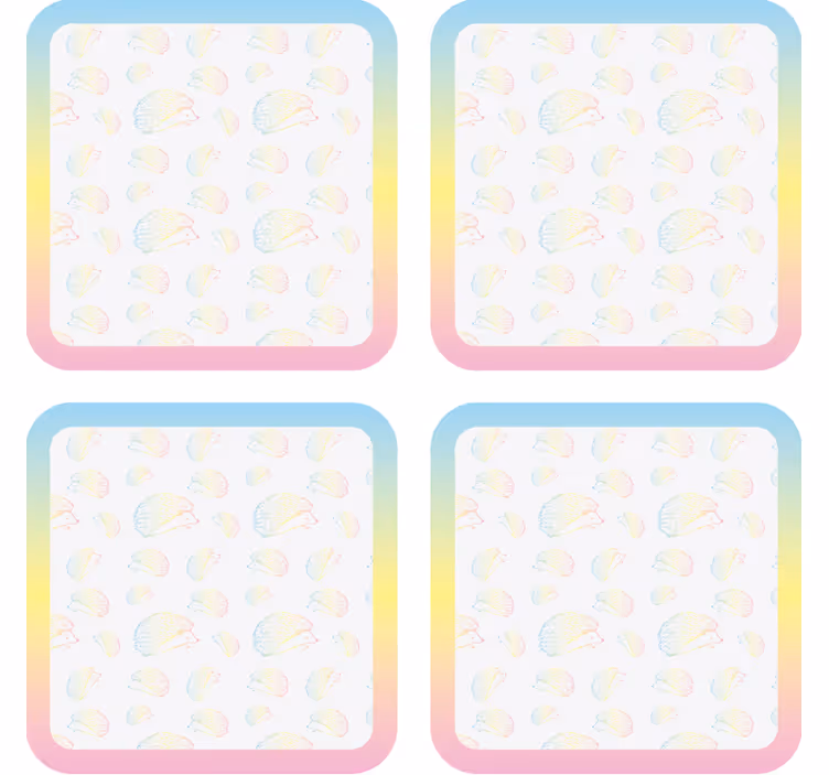 Personalisable coasters with a colorful jellyfish pattern - TenStickers