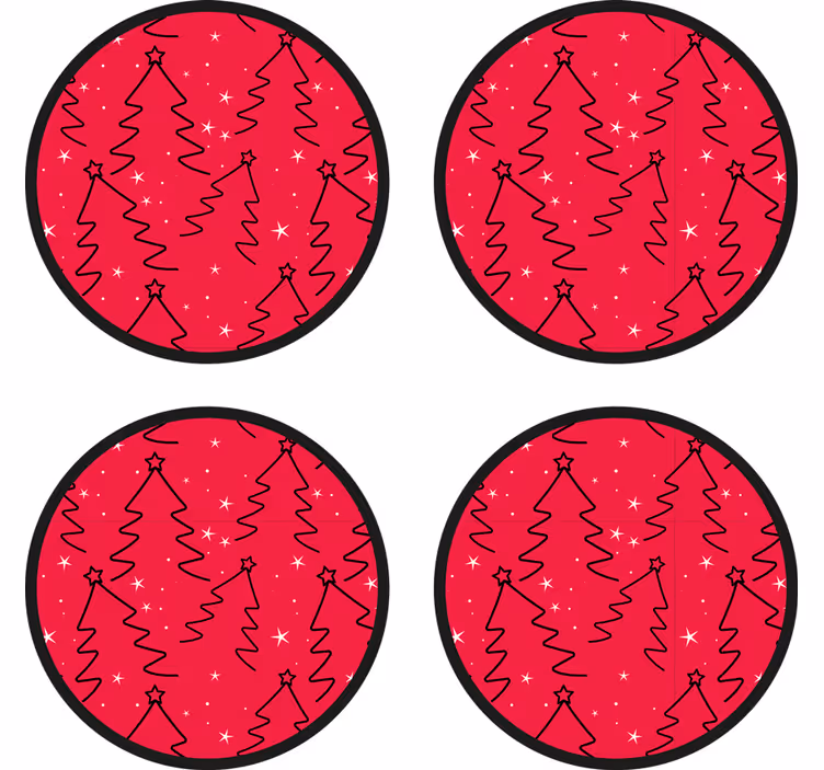 Christmas coaster with festive tree design - TenStickers