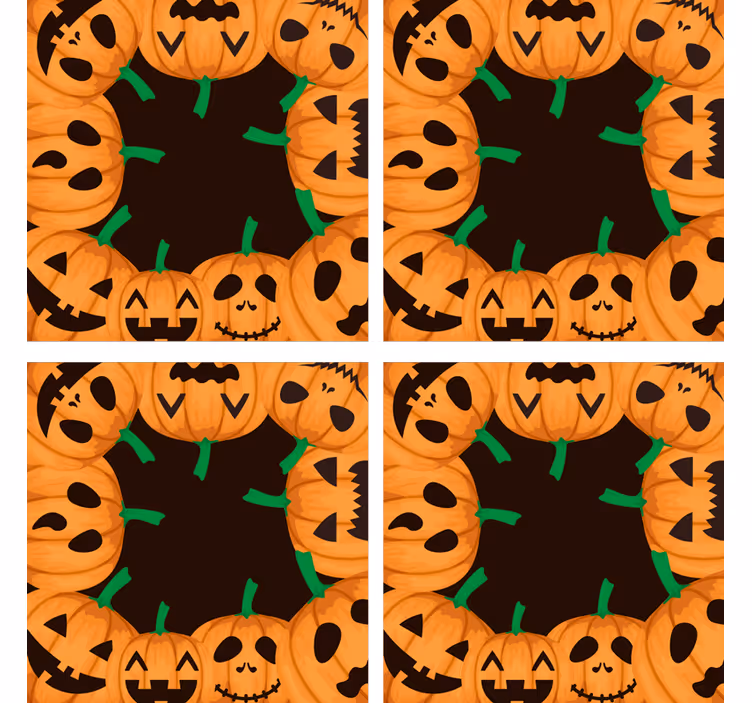 Halloween coasters with grinning pumpkin faces - TenStickers