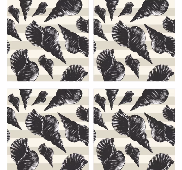 Coasters with elegant shell patterns - TenStickers