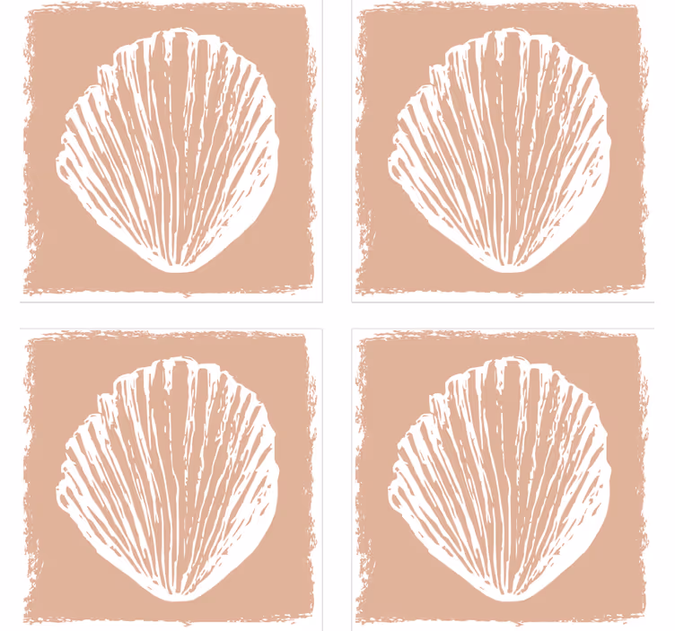 Coasters with shell pattern design - TenStickers