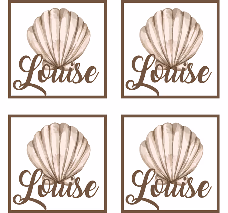 Personalisable coasters shell with custom name - TenStickers