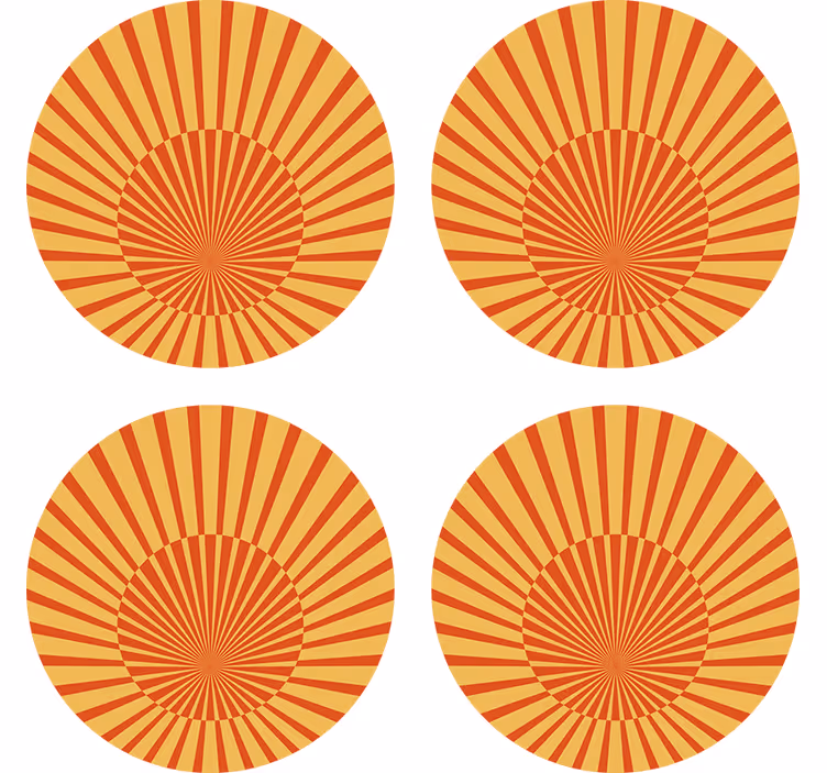 Coasters with radiant sunburst design - TenStickers