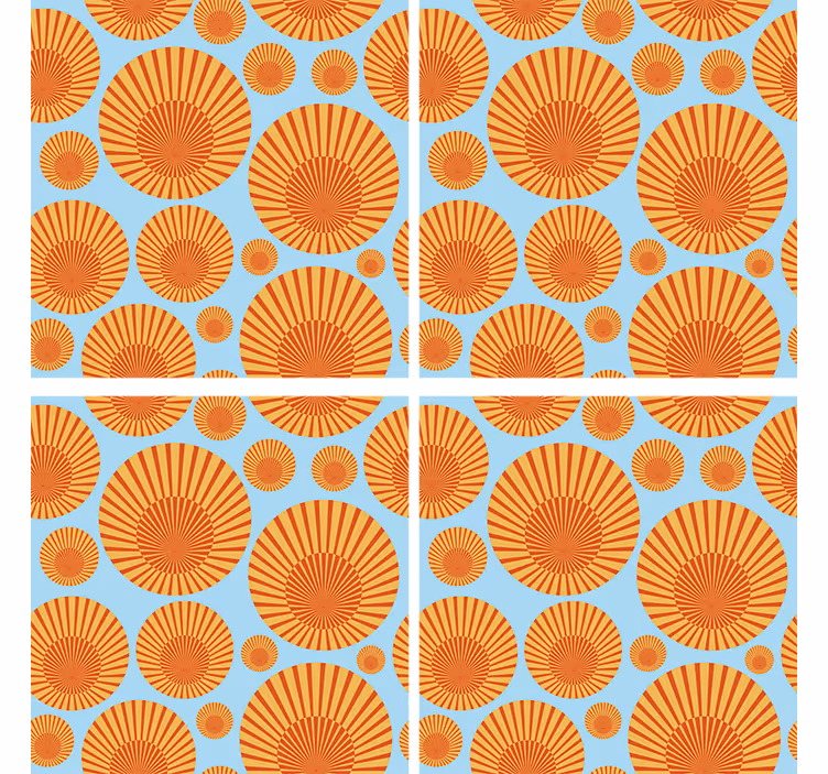 Coasters with radiant circular patterns - TenStickers