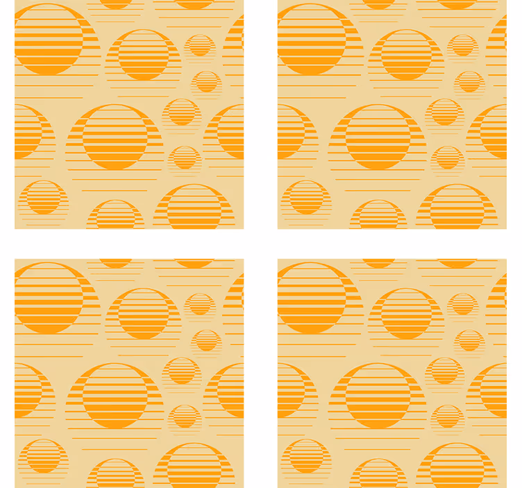 Retro sun pattern vintage coasters - TenStickers