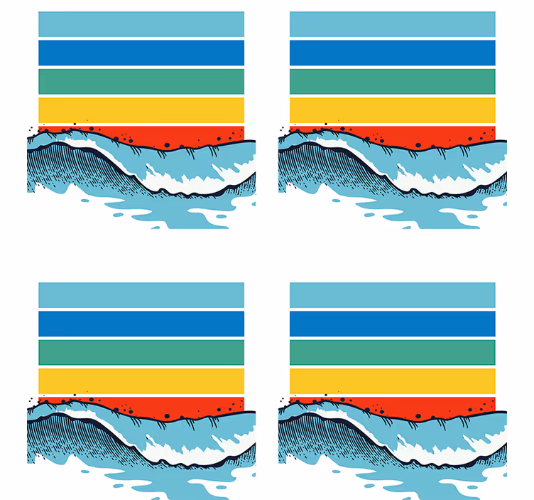Colorful wave pattern coasters - TenStickers