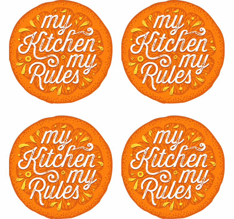 Kitchen rules for a fun home beer mats - TenStickers