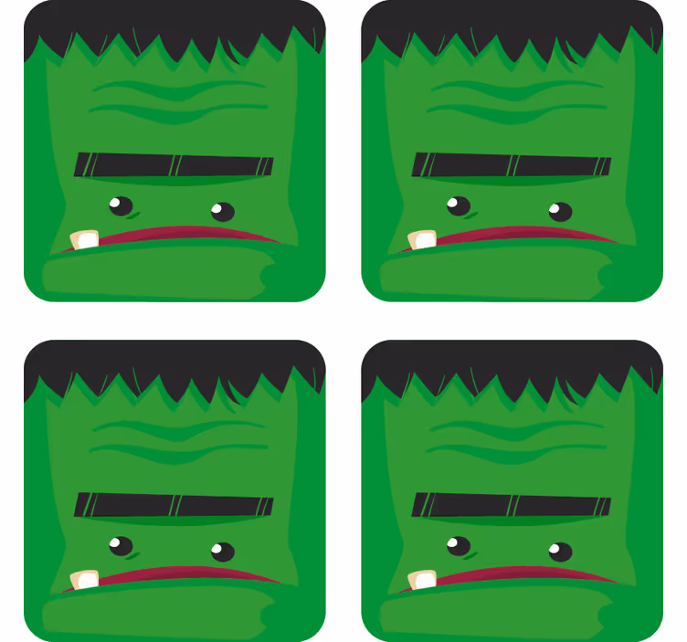 Halloween coasters featuring frankenstein monster art - TenStickers