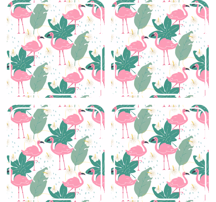 Geek coasters flamingo leaf pattern design - TenStickers