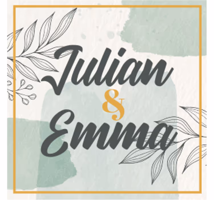 Personalised name design wedding coasters - TenStickers