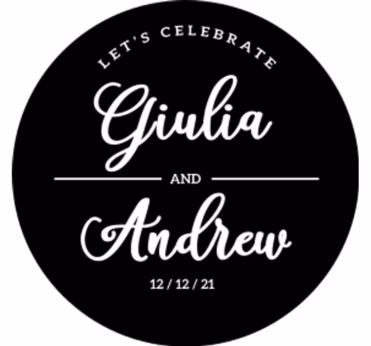 Wedding coasters personalized celebration names - TenStickers