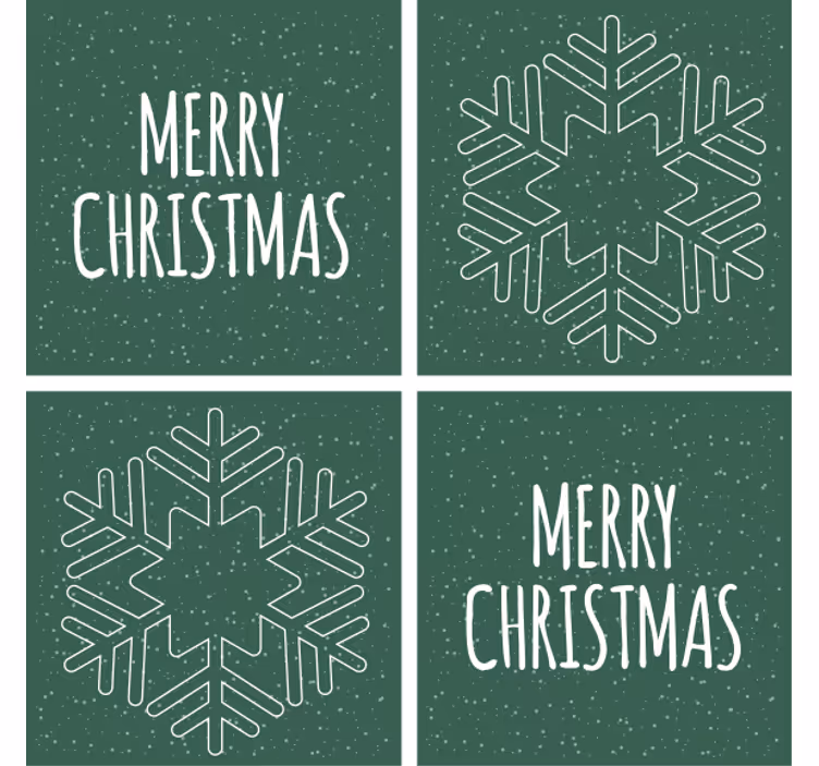 Christmas coaster with festive snowflake design - TenStickers