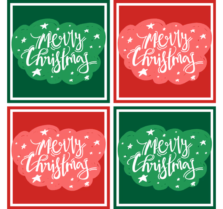 Christmas coaster with joyful holiday fonts - TenStickers
