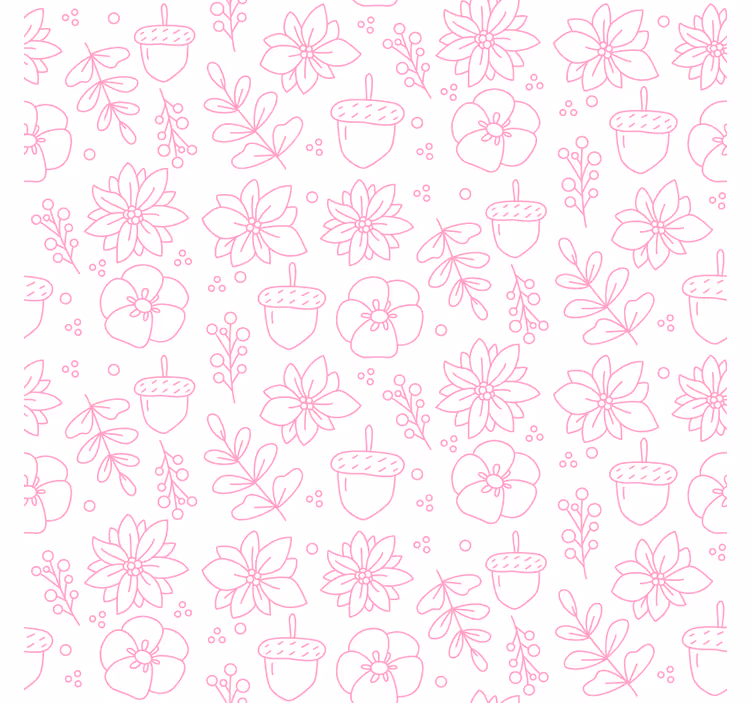 Floral line art pattern coasters - TenStickers