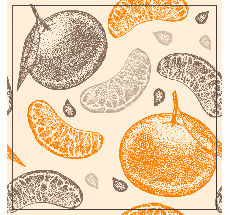 Citrus fruit pattern coasters - TenStickers