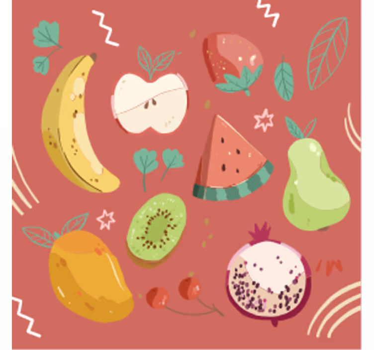Modern coasters colorful fruit display - TenStickers