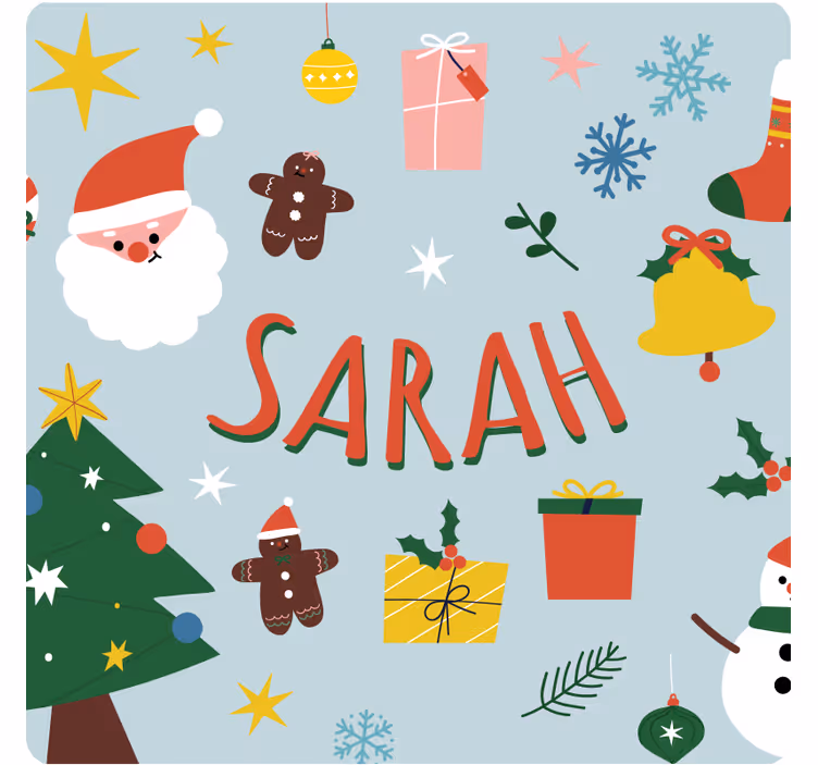 Christmas coaster featuring santa and gifts - TenStickers