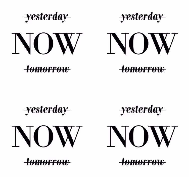 Yesterday now tomorrow text coasters - TenStickers