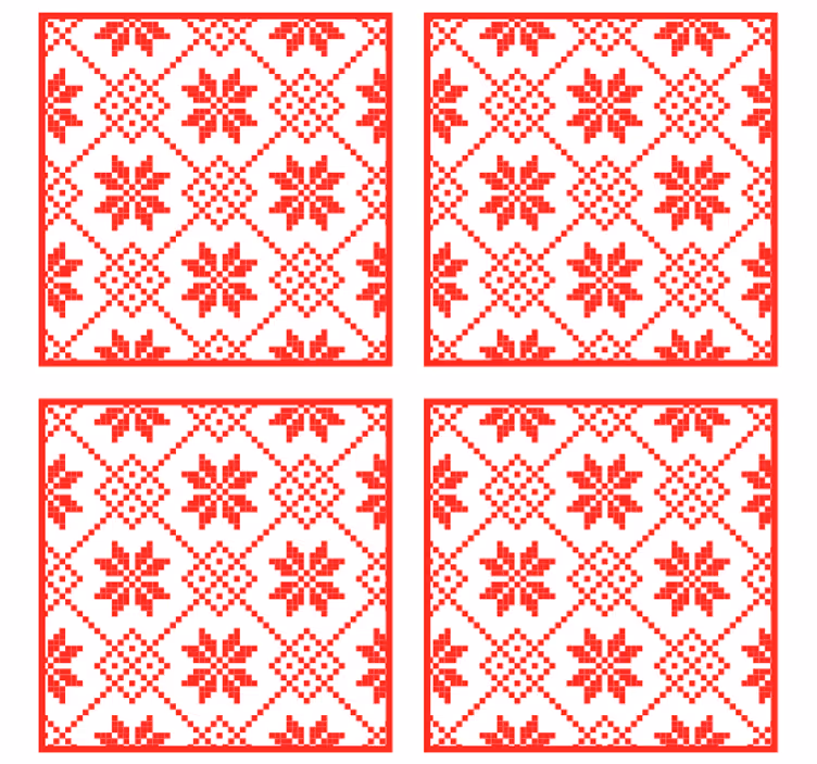 Christmas coaster with red floral design - TenStickers