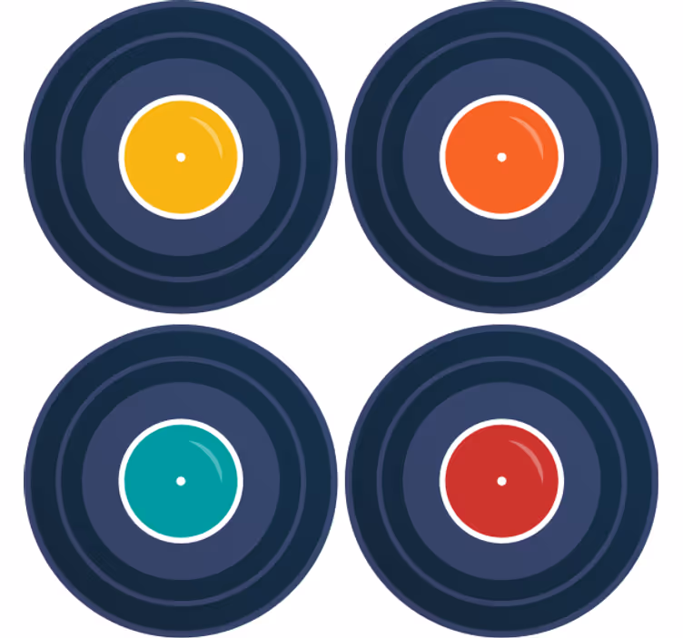 Geek coasters inspired by colorful vinyl - TenStickers