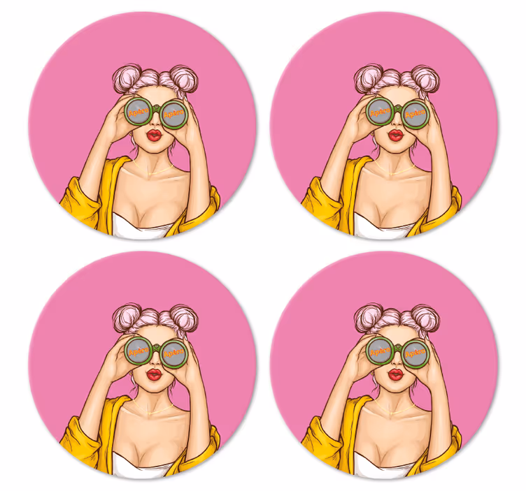 Geek coasters playful character with shades - TenStickers