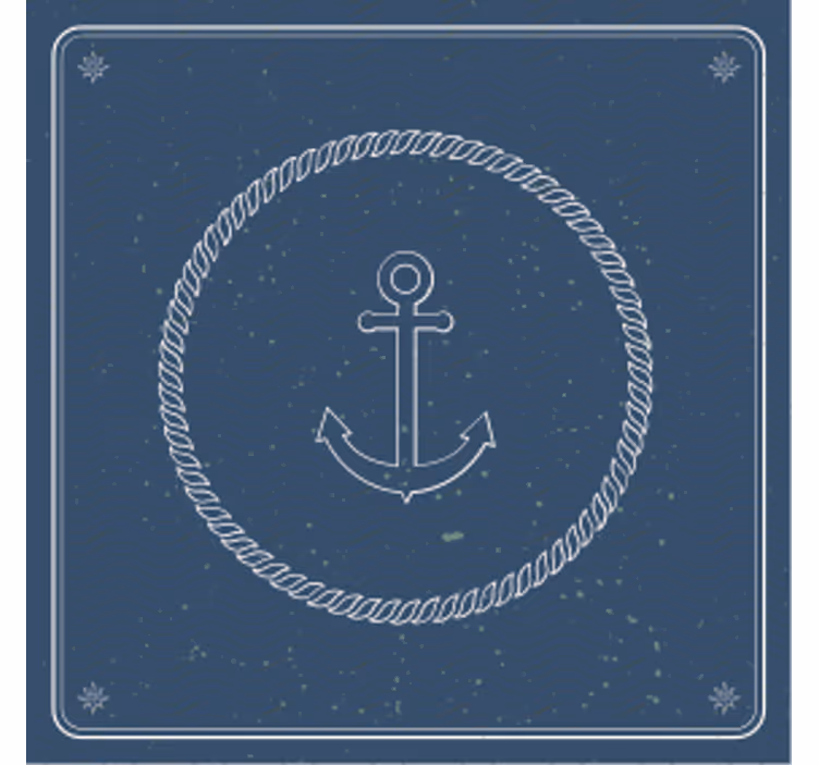 Vintage coasters with rope anchor design - TenStickers