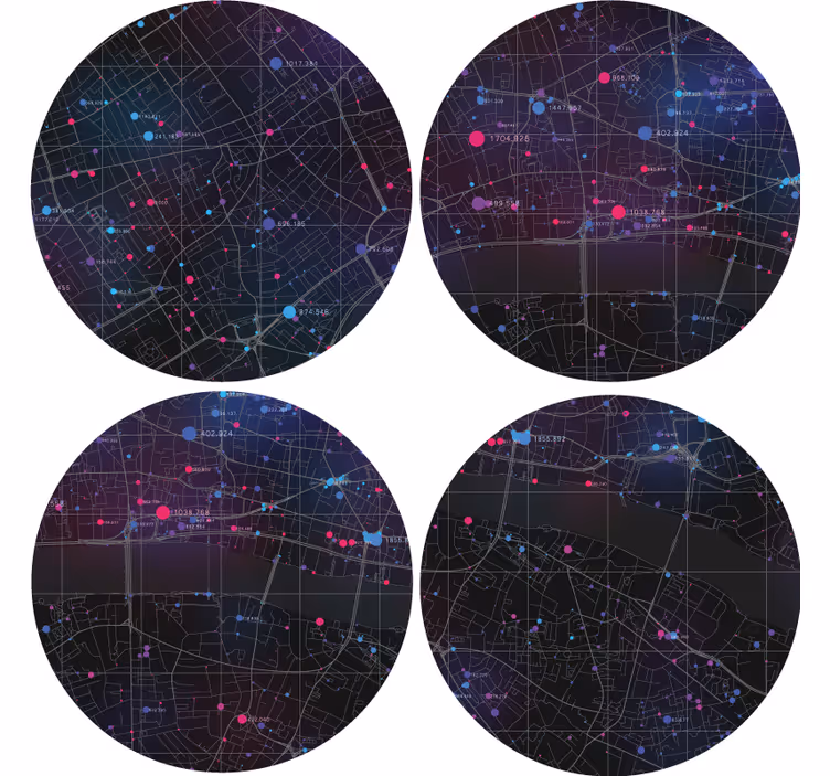 Abstract map pattern coasters - TenStickers