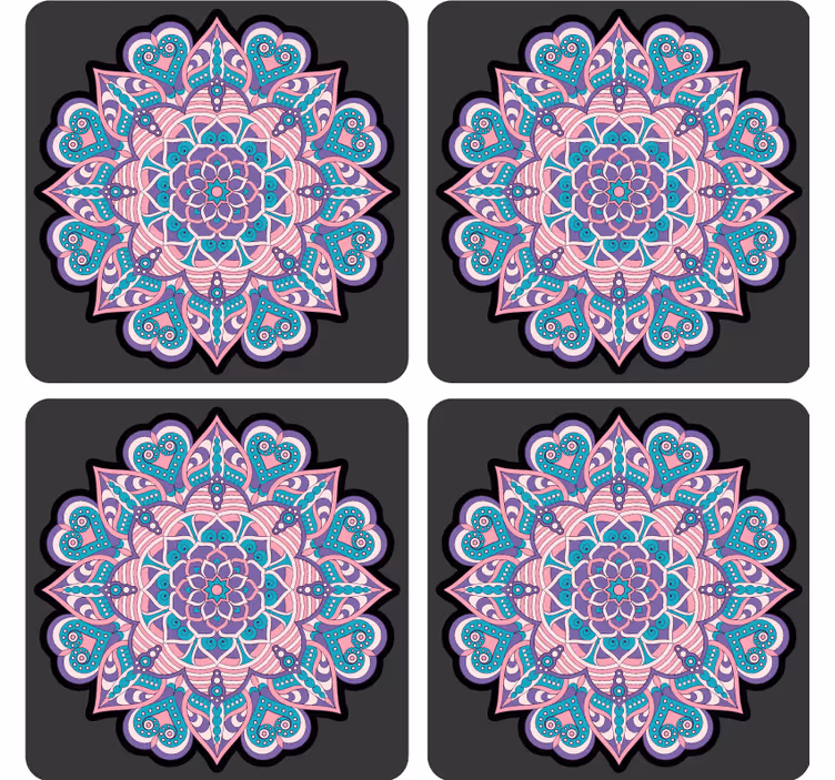 Boho mandala tile coasters - TenStickers