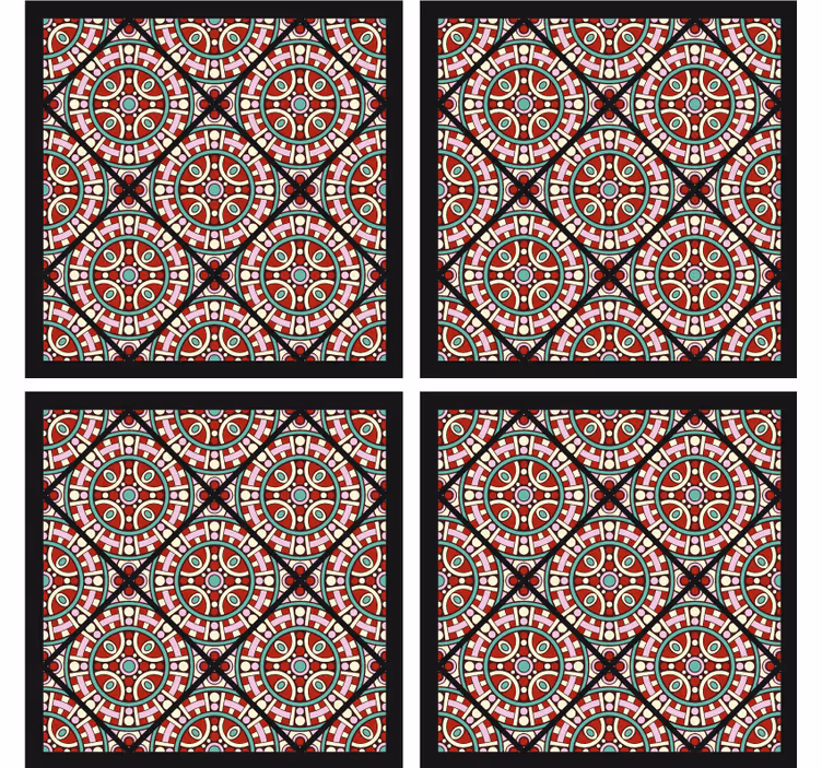 Geometric circular pattern coasters - TenStickers