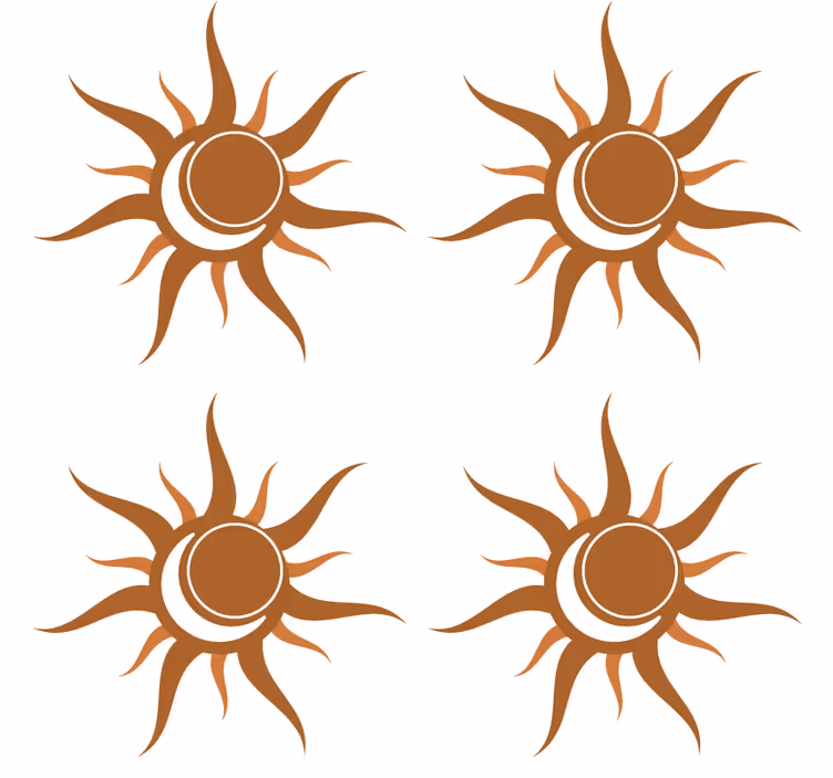 Curved sun symbol coasters - TenStickers